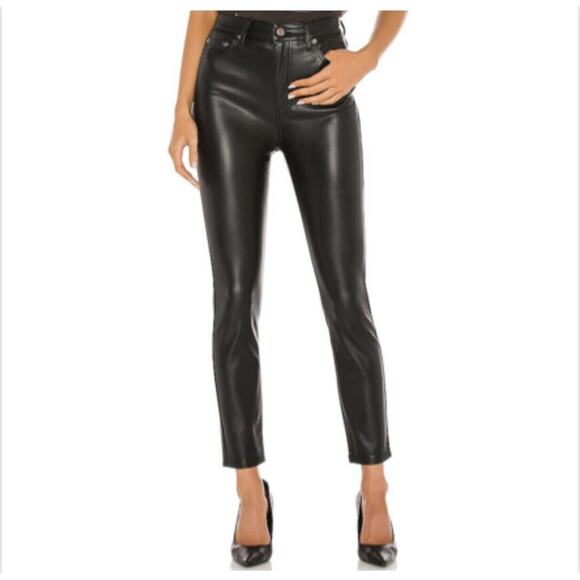 Pistola Aline High Rise Skinny Faux Leather Pants Size 31 Black Onyx - Picture 1 of 14